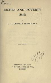 Cover of Riches and poverty (1910) by Money, Leo George Chiozza Sir