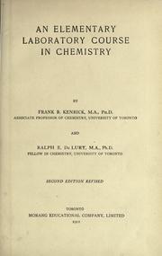 Front cover of An elementary laboratory course in chemistry by Frank Boteler Kenrich