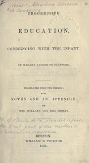 Front cover of Progressive education by Albertine-Adrienne Necker de Saussure