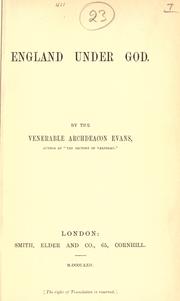 Cover of England under God by Robert Wilson Evans