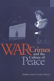 Front cover of War crimes and the culture of peace by Louise Arbour