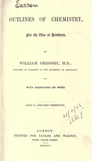 Front cover of Outlines of chemistry by Gregory, William