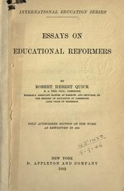 Cover of Essays on educational reformers by Robert Hebert Quick