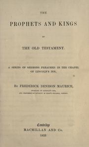 Front cover of The prophets and kings of the Old Testament by Frederick Denison Maurice