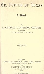 Front cover of Mr. Potter of Texas by Archibald Clavering Gunter