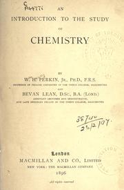 Front cover of An introduction to the study of chemistry by Perkin, W. H.
