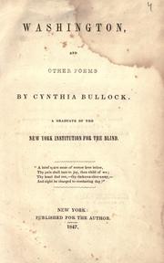 Front cover of Washington, and other poems by Cynthia Bullock