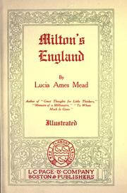Front cover of Milton's England by Lucia True Ames Mead