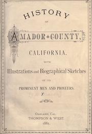 Front cover of History of Amador County, California by Jesse D. Mason