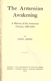 Front cover of The Armenian awakening by Leon Arpee