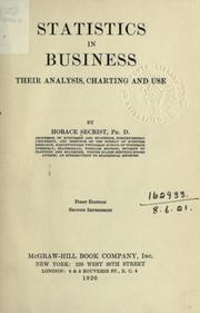 Front cover of Statistics in business by Secrist, Horace