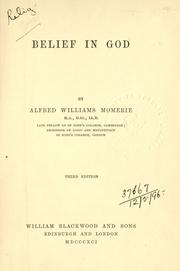 Front cover of Belief in God by Alfred Williams Momerie