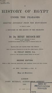 Front cover of A history of Egypt under the Pharaohs by Heinrich Karl Brugsch
