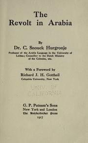 Front cover of The revolt in Arabia by C. Snouck Hurgronje