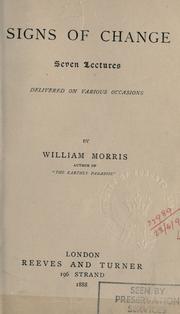 Front cover of Signs of change by William Morris