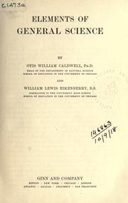 Front cover of Elements of general science by Otis William Caldwell