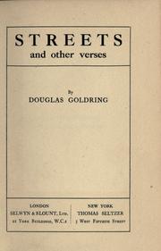 Front cover of Streets and other verses by Goldring, Douglas