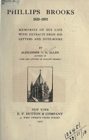Front cover of Phillips Brooks, 1835-1893 by Alexander V. G. Allen