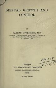 Front cover of Mental growth and control by Oppenheim, Nathan