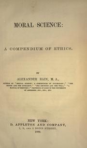 Cover of Moral science by Alexander Bain