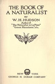 Cover of The book of a naturalist by W. H. Hudson
