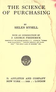 Cover of The science of purchasing by Helen Hysell