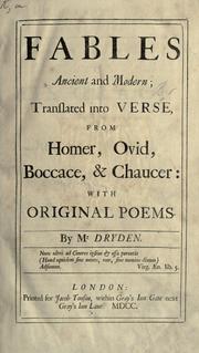 Cover of Fables ancient and modern by John Dryden