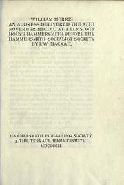 Cover of William Morris by J. W. Mackail