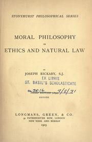 Front cover of Moral philosophy, or, Ethics and natural law by Joseph Rickaby