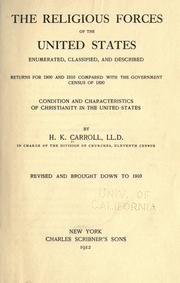 Cover of The religious forces of the United States enumerated, classified, and described by Henry K. Carroll