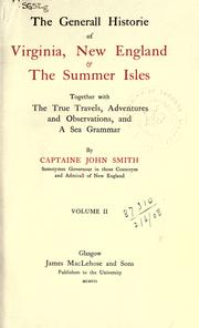 Cover of The general historie of Virginia, New England and the Summer Isles by John Smith