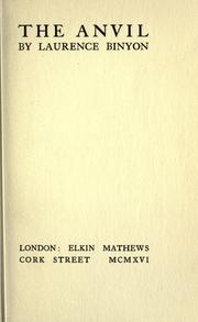 Cover of The anvil by Laurence Binyon