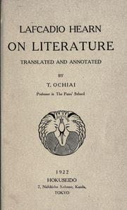 Cover of On literature by Lafcadio Hearn
