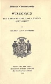 Front cover of Wisconsin by Reuben Gold Thwaites