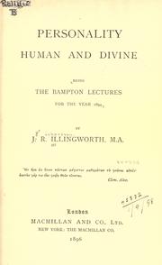 Cover of Personality, human and divine by John Richardson Illingworth