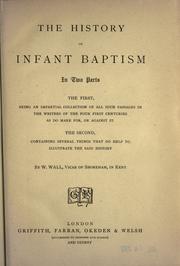 Front cover of The history of infant-baptism by William Wall
