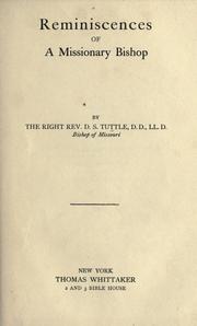 Front cover of Reminiscences of a missionary bishop by Daniel Sylvester Tuttle