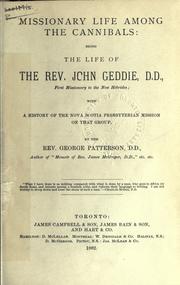 Front cover of Missionary life among the cannibals by Patterson, George