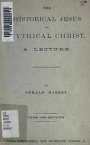 Front cover of The historical Jesus and mythical Christ by Gerald Massey