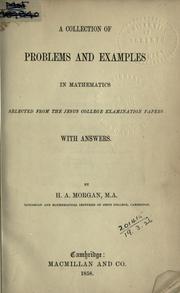 Front cover of A collection of problems and examples in mathematics by Henry Arthur Morgan