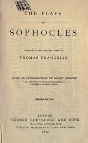 Cover of Plays by Sophocles