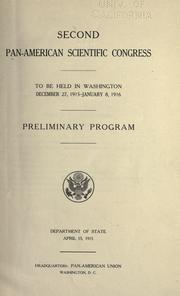 Front cover of --Preliminary program by Pan-American Scientific Congress (2nd 1915-1916 Washington D.C.)