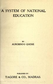 Front cover of A system of national education by Aurobindo Ghose