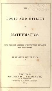 Front cover of The logic and utility of mathematics by Charles Davies