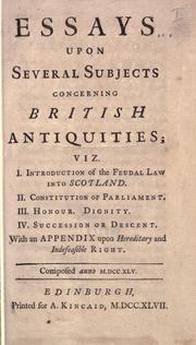 Cover of Essays upon several subjects concerning British antiquities by Henry Home Lord Kames