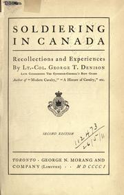 Front cover of Soldiering in Canada by George Taylor Denison