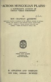 Cover of Across Mongolian Plains by Roy Chapman Andrews
