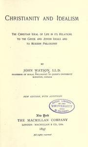 Cover of Christianity and idealism by John Watson