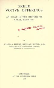 Cover of Greek votive offerings by W. H. D. Rouse