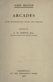 Cover of Arcades by John Milton